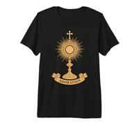Adoración Eucarística Católica Custodia Santísimo Sacramento Camiseta Premium