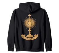 Adoración Eucarística Católica Custodia Santísimo Sacramento Sudadera con Capucha