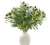 ADORAMOUR Ramas de Olivo Artificiales - Set de 6 Piezas 45 cm Tallos Realistas con Aceitunas Negras, Decoración Vegetal para Florero, Mesa de Boda, Cocina, Estilo Granja Moderno & Interiores
