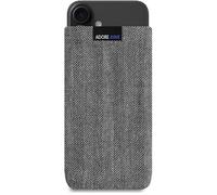 Adore June Business Funda Compatible con iPhone 16e / iPhone 16 Material Característico, Efecto Limpiador de Pantalla, Gris/Negro