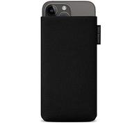 Adore June Classic Recycled Negro Funda Compatible con iPhone 14-15 Plus/iPhone 14-15 Pro MAX, Tejido de R-PES Moderno Sostenible. Hecho en Europa