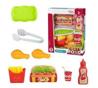Adoreable Kids Fast Food, Pretend Kitchen Toy Meal Kit, Realistic Food Accessories, Burger Fry Combo Set, Educational Toddler Gift for Easter, Thanksgiving, Christmas