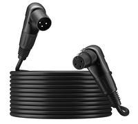 Adoreen Cable de micrófono XLR macho a XLR hembra en ángulo recto de 10 pies, cable de conexión DMX de 3 pines ajustable de 90 grados para grabación en vivo y sistema de altavoces