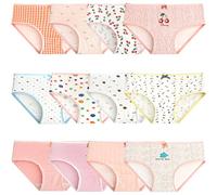 Adorel Bragas Algodón Braguitas Suave para Niña Pack de 12 Infancia Rosa 11-12 Años (Tamaño del Fabricante M)