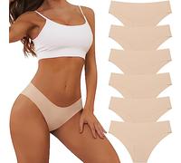 Adorel Bragas Sin Costuras Slips Braguitas Cómodas para Mujer Pack de 6 Color Piel M