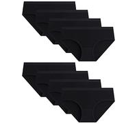 Adorel Braguitas Algodón Ropa Interior para Niñas Pack de 8 Negro 11-12 Años (Tamaño del Fabricante: M)