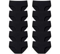 Adorel Braguitas Algodón Ropa Interior Slips para Niñas Pack de 10 Negro 15-17 Años (Tamaño del Fabricante XL)