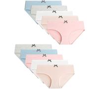 Adorel Braguitas Algodón Ropa Interior Slips para Niñas Paquete de 10 Panda & Cinta 10-11 Años (Tamaño del Fabricante M)