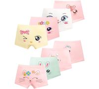 Adorel Braguitas Calzoncillos Ropa Interior Algodón Niñas Pack de 8 Gato y Conejo 3-4 Años (Tamaño del Fabricante M)