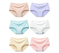 Adorel Braguitas Sin Costuras para Niña Adolescente Pack de 6 Color macarrón 12-14 Años (Tamaño del Fabricante L)