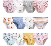 Adorel Braguitas Slips Algodón Puro Ropa Interior Niña Pack de 12 Lunares y Rayas y Corazón 5-6 Años (Tamaño del Fabricante 130)