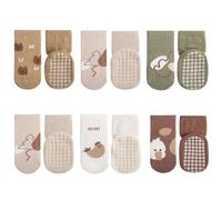 Adorel Calcetines Antideslizantes para Bebés Niños Lote de 6 Naturaleza 0-12 Meses (Tamaño del Fabricante S)