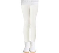 Adorel Leggins Térmicos Pantalón Forros Algodón para Niñas Blanco 7-8 Años (Tamaño del Fabricante 140)