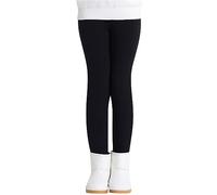 Adorel Leggins Térmicos Pantalón Forros Algodón para Niñas Negro 7-8 Años (Tamaño del Fabricante 140)