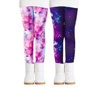 Adorel Leggins Térmicos Pantalones Forro Polar para Niñas Pack de 2 Galaxia 11 Años (Tamaño del Fabricante 160)