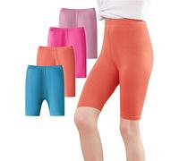 Adorel Mallas Corto Pantalon Shorts Deportiva Niña Pack de 4 Azul Rosa Roja Naranja Morado 10-11 Años (Tamaño del Fabricante: 160)