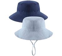 Adorel Sombrero de Sol Gorras Verano Playa para Niños Pack 2 Gris & Azul Marino 3-7 Años (Tamaño del Fabricante M)