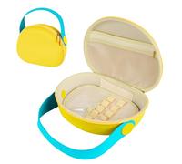 Adorila Bolsa de maquillaje portátil para mujer, organizador de cosméticos de viaje de gran capacidad, impermeable, para el cuidado de la piel, con asa (amarillo), Amarillo