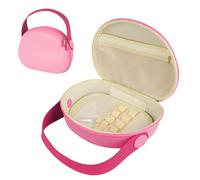 Adorila Bolsa de maquillaje portátil para mujer, organizador de cosméticos de viaje de gran capacidad, impermeable, para el cuidado de la piel, con asa (rosa), Rosado