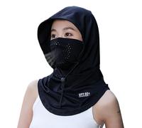 Adorila Cubrebocas para protección Solar UV, pasamontañas Transpirable y refrescante, Polaina de Cuello refrescante para Pesca al Aire Libre, Negro -, Talla única