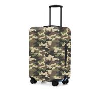 Adorila Funda protectora de equipaje de viaje, funda elástica lavable para maleta, funda protectora para equipaje de 18 a 21 pulgadas (camuflaje bosque, S), Camuflaje de bosque marrón, S