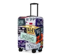 Adorila Funda protectora de equipaje de viaje, funda elástica lavable para maleta, funda protectora para equipaje de 18 a 21 pulgadas (placa de licencia, S), Placa de licencia, S