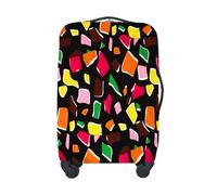 Adorila Funda protectora de maleta de viaje, lavable, para equipaje de 18 a 20 pulgadas, funda protectora elástica para maleta (S, polígono)