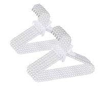 Adorila Paquete de 10 Perchas de Perlas para niños, Perchas de Ropa pequeñas y Elegantes para niños, Perros y Mascotas (30 cm, Blanco)