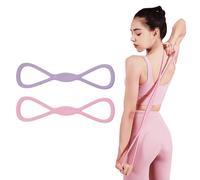 Adorila Paquete de 2 Bandas de Resistencia con Asas, Bandas de Ejercicio de Silicona para Mujer, Cuerda elástica para Brazo, Espalda, Pecho, Hombros, piernas (15 Libras, Rosa, 25 Libras, Morado)