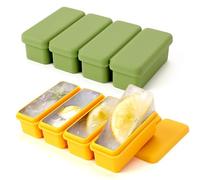 Adorila Paquete de 2 bandejas de silicona para cubitos de hielo, moldes para cubitos de hielo con tapa extraíble, máquina de cubitos de hielo para congelador, jugo, whisky, cóctel, sopa de hielo