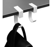 Adorila Paquete de 2 ganchos de 5 formas para colgar en la mesa, bolso de mano, soporte resistente para escritorio, almacenamiento portátil para bolso de mano, gancho de mesa para mujer (blanco)