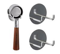 Adorila Paquete de 2 portafiltros de café de acero inoxidable, soporte de pared para portafiltros de café de 51 mm, 53 mm, 58 mm (plateado)