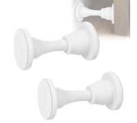 Adorila Paquete de 2 Sujeta Puertas Retenedor Puerta de Silicona, Tope de Puerta Adhesivo de Doble Cara para Montaje en Pared, Soporte de Puerta Reutilizable para Parte Inferior de Puerta (Blanco)