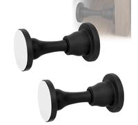Adorila Paquete de 2 topes de puerta de silicona, tope de puerta adhesivo de doble cara para montaje en pared, soporte de puerta reutilizable para parte inferior de puerta (negro)