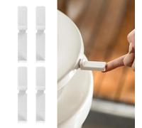 Adorila Paquete de 4 asas elevadoras de asiento de inodoro, elevador telescópico de tapa de inodoro, herramientas de elevación para evitar tocar accesorios de baño (blanco)