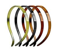 Adorila Paquete de 4 diademas lisas de plástico para mujer, diadema diseñada para gafas, peine de dientes, diademas para el pelo