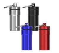 Adorila Paquete de 4 fundas de transporte para tapones para los oídos, soporte portátil para tapones de oído con llavero, funda de transporte de metal impermeable