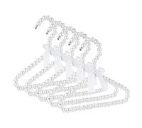 Adorila Paquete de 5 Perchas de Perlas para niños, pequeñas Perchas de Perlas, Perchas estándar Elegantes para niños, Mascotas y Perros (Blanco)