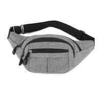 Adorila Riñonera cruzada para hombres y mujeres, riñonera deportiva con correa ajustable, riñonera de moda para viajes, senderismo, ciclismo, correr, Gris