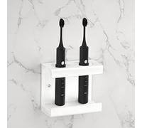 Adorila Soporte para Cepillo de Dientes eléctrico montado en la Pared, Soporte para Cepillo de Dientes con Plato de diatomita, Estante de Almacenamiento Autoadhesivo para Cepillo de Dientes (Blanco)
