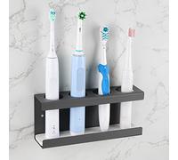 Adorila Soporte para Cepillo de Dientes eléctrico montado en la Pared, Soporte para Cepillo de Dientes de 4 Ranuras con Plato de diatomita, Estante para cepillos de Dientes Compatible con AquaSonic
