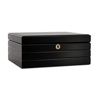 adorini Humidor Firenze - Deluxe, para hasta 75 puros, higrómetro de cabello de alta precisión, color Negro