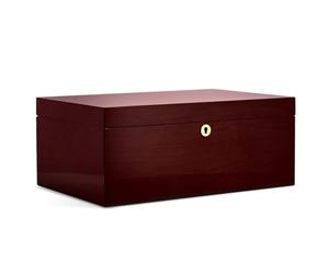 adorini Humidor Santiago - Deluxe | Almacenamiento de puros con humidificador e higrómetro - hasta 150 puros - Marrón - GARANTÍA DE POR VIDA -
