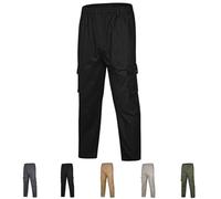 Adorlina Flex Cargo Pants for Men, FlexRover - Ultra Comfort Multi-Pocket Durable Pants, Palcomfy Trousers for Men (Black,Large)