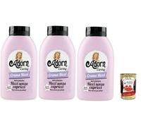 Adorn Crema Ricci Anticrespo - Crema para rizos - Efecto antiencrespamiento - aporta suavidad y brillo al cabello, 3 x 200 ml + Polpa italiana Gourmet 400 g