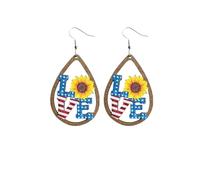 ¡Adorna el Día de la Independencia aún más! ¡Aretes pequeños y exquisitos que no te puedes perder! Pendientes Mujer Plata aros (B, 8x3cm)