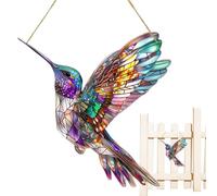 Adorno 2D en forma de colibrí, hecho de acrílico, diseñado como un colgante de ventana con un arte plano, perfecto para los amantes de los pájaros y una decoración de granja rústica, ideal para