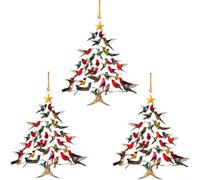 Adorno acrílico apilado HummingFor Bird para decoración de temporada, añade un toque vibrante a los árboles de Navidad y para colecciones de amantes de los pájaros con materiales de larga duración (3)