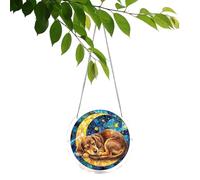 Adorno acrílico atrapasueños - Decoración redonda de rompecabezas de animales | Pieza colgante transparente que atrapa la luz, colorido reflejo del sol para puerta, jardín, coche, balcón, regalo de