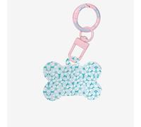 Adorno acrílico de hueso de perro con estampado de flores de hibisco tropical, adorno para mascotas, llavero, envoltura de regalos, para los amantes de las mascotas